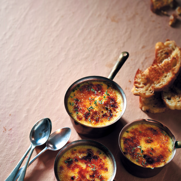 Parmesan and thyme crème brûlée